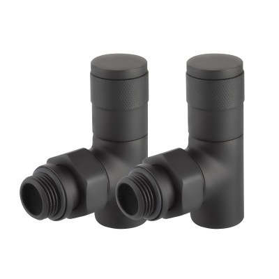 Набор дизайн-вентилей Royal Thermo PIANO, угловой (черный) 1/2" Набор дизайн-вентилей Royal Thermo PIANO, угловой (черный) 1/2"