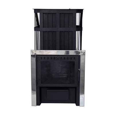 Банная печь "Сибирь" с закрытой каменкой с панорамной дверцей Банная печь "Сибирь" с закрытой каменкой с панорамной дверцей