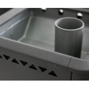 Печь банная СИБИРЬ со встроенным баком с выносной дверкой 15куб.м топка 40см