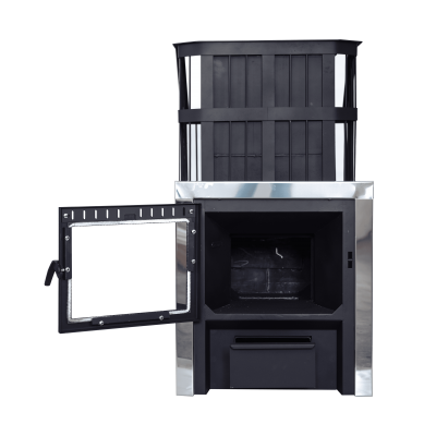 Банная печь "Сибирь" с закрытой каменкой с панорамной дверцей Банная печь "Сибирь" с закрытой каменкой с панорамной дверцей