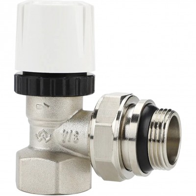 Клапан радиаторный VARMEGA 3/4" термостатический угловой с самоуплотняющимся полусгоном VM10413 Клапан радиаторный VARMEGA 3/4" термостатический угловой с самоуплотняющимся полусгоном VM10413