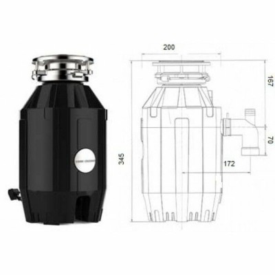 Измельчитель пищевых отходов Bone Crusher 810 с пневмокнопкой Измельчитель пищевых отходов Bone Crusher 810 с пневмокнопкой