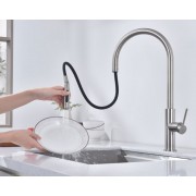 Кухонный смеситель PAULMARK Senso Se215180-BS брашированная сталь (сенсорное упр., выдв. излив)