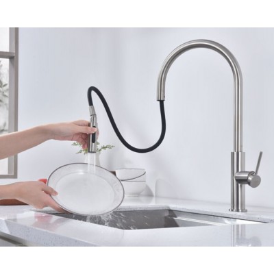 Кухонный смеситель PAULMARK Senso Se215180-BS брашированная сталь (сенсорное упр., выдв. излив) Кухонный смеситель PAULMARK Senso Se215180-BS брашированная сталь (сенсорное упр., выдв. излив)