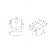 Мойка ALVEUS GRANITAL OMNI 30 TERRA-G22 550x450x198 с сифоном 1145083