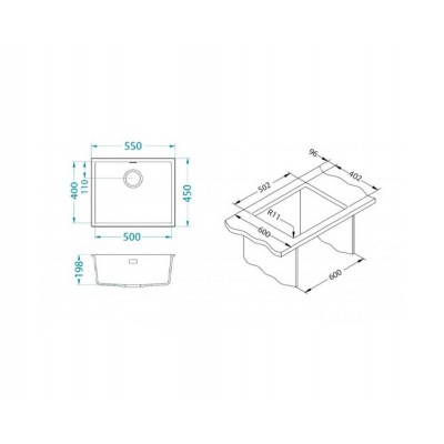 Мойка ALVEUS GRANITAL OMNI 30 TERRA-G22 550x450x198 с сифоном 1145083 Мойка ALVEUS GRANITAL OMNI 30 TERRA-G22 550x450x198 с сифоном 1145083