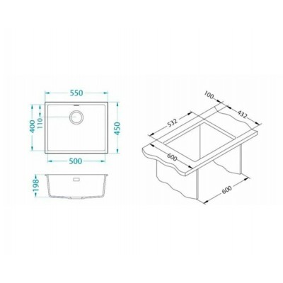 Мойка ALVEUS GRANITAL OMNI 30 CARBON-G91 550x450x198 с сифоном 1145083 Мойка ALVEUS GRANITAL OMNI 30 CARBON-G91 550x450x198 с сифоном 1145083