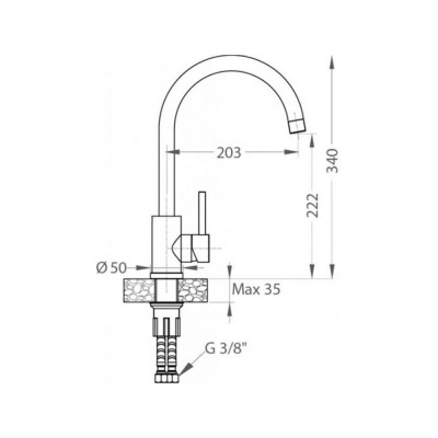 Смеситель для кухни ALVEUS GENESIS KATI G55 BEIGE Смеситель для кухни ALVEUS GENESIS KATI G55 BEIGE