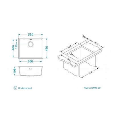 Мойка ALVEUS GRANITAL OMNI 30 CONCRETE-G81 550x450x198 с сифоном 1145083 Мойка ALVEUS GRANITAL OMNI 30 CONCRETE-G81 550x450x198 с сифоном 1145083
