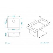Мойка ALVEUS GRANITAL OMNI 30 CONCRETE-G81 550x450x198 с сифоном 1145083