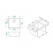Мойка ALVEUS GRANITAL OMNI 20 TERRA-G22 450x450x198 с сифоном 1145083