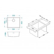 Мойка ALVEUS GRANITAL OMNI 20 TERRA-G22 450x450x198 с сифоном 1145083