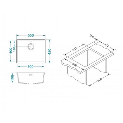Мойка ALVEUS GRANITAL OMNI 20 TERRA-G22 450x450x198 с сифоном 1145083 Мойка ALVEUS GRANITAL OMNI 20 TERRA-G22 450x450x198 с сифоном 1145083