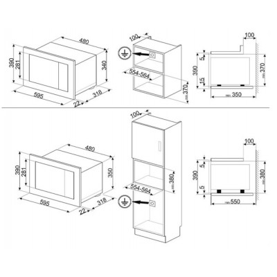 Микроволновая печь встраиваемая SMEG FMI120G Микроволновая печь встраиваемая SMEG FMI120G
