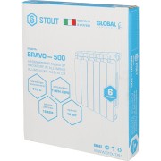 Алюминиевый радиатор Stout BRAVO 500 6 секц.