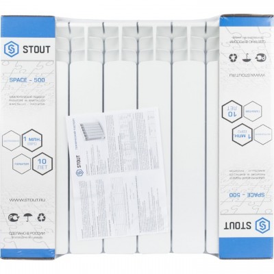 Биметаллический радиатор Stout SPACE 500 8 секц. Биметаллический радиатор Stout SPACE 500 8 секц.