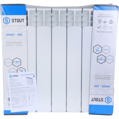 Биметаллический радиатор Stout SPACE (нижнее подключение) 500 8 секц. Биметаллический радиатор Stout SPACE (нижнее подключение) 500 8 секц.