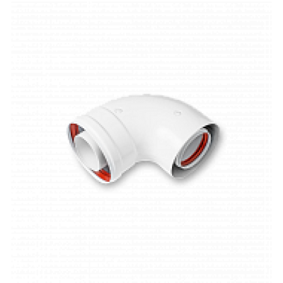 Колено 90° 60/100 мм алюмин. (коакс.) Универсал. UN-60/100-90-W Колено 90° 60/100 мм алюмин. (коакс.) Универсал. UN-60/100-90-W