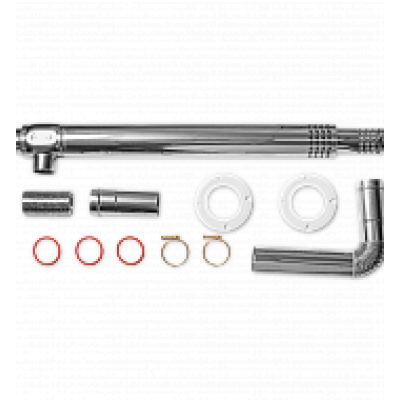 Комплект дымохода 75 мм (боковой) нерж. коакс. для корейских котлов Комплект дымохода 75 мм (боковой) нерж. коакс. для корейских котлов