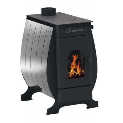 Воздухогрейная печь Сибирячка-12 с кожухом из нержавеющей стали Воздухогрейная печь Сибирячка-12 с кожухом из нержавеющей стали