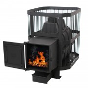 Чугунная банная печь "Сибирь-24" с универ. чуг. дверцей