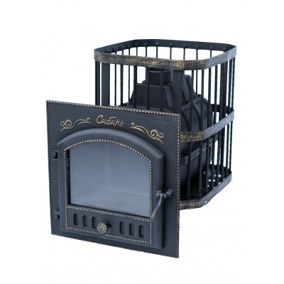 Печь банная чугунная "Сибирь-24". Каминная дверца "Сибирь" 545х545 (сетка) Печь банная чугунная "Сибирь-24". Каминная дверца "Сибирь" 545х545 (сетка)