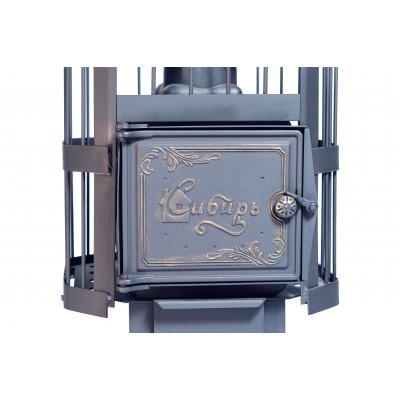 Печь банная чугунная "Сибирь-15". Чугунная дверца без ВТК (сетка) Печь банная чугунная "Сибирь-15". Чугунная дверца без ВТК (сетка)