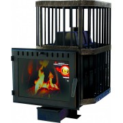 Чугунная банная печь "Сибирь-24" с панорамной дверцей