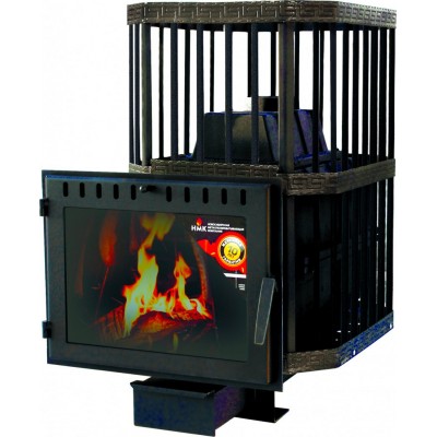 Чугунная банная печь "Сибирь-24" с панорамной дверцей Чугунная банная печь "Сибирь-24" с панорамной дверцей