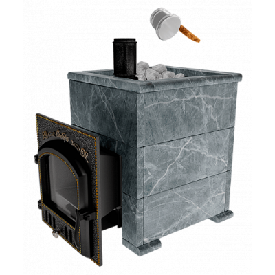 Премиальная банная печь "Сибирь-25" (дверка 545х545) в облицовке "Оптима" талькомагнезит Премиальная банная печь "Сибирь-25" (дверка 545х545) в облицовке "Оптима" талькомагнезит