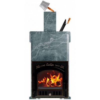 Премиальная банная печь "Сибирь-40" ЗК (дверка 545х545) в облицовке "Президент" талькомагнезит Премиальная банная печь "Сибирь-40" ЗК (дверка 545х545) в облицовке "Президент" талькомагнезит