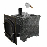 Премиальная банная печь "Сибирь-25" (дверка 700х700) в облицовке "Оптима" пироксенит