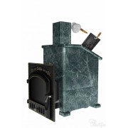 Премиальная банная печь "Сибирь-25" ЗК (дверка 700х700) в облицовке "Президент" змеевик