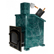 Премиальная банная печь "Сибирь-25" ЗК (дверка 545х545) в облицовке "Президент" змеевик