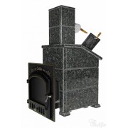 Премиальная банная печь "Сибирь-25" ЗК (дверка 700х700) в облицовке "Президент" пироксенит