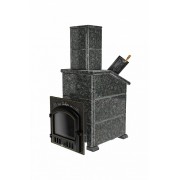 Премиальная банная печь "Сибирь-25" ЗК (дверка 545х545) в облицовке "Президент" пироксенит