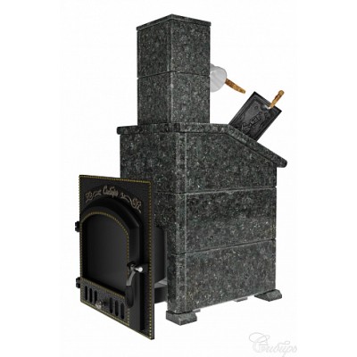 Премиальная банная печь "Сибирь-40" ЗК (дверка 700х700) в облицовке "Президент" пироксенит Премиальная банная печь "Сибирь-40" ЗК (дверка 700х700) в облицовке "Президент" пироксенит