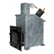 Премиальная банная печь "Сибирь-25" ЗК (дверка 545х545) в облицовке "Президент" талькомагнезит