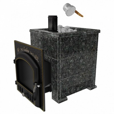 Премиальная банная печь "Сибирь-40" (дверка 700х700) в облицовке "Оптима" пироксенит Премиальная банная печь "Сибирь-40" (дверка 700х700) в облицовке "Оптима" пироксенит