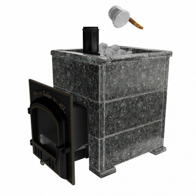 Премиальная банная печь "Сибирь-40" (дверка 545х545) в облицовке "Оптима" пироксенит Премиальная банная печь "Сибирь-40" (дверка 545х545) в облицовке "Оптима" пироксенит