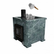 Премиальная банная печь "Сибирь-25" без ВТК в облицовке "Оптима" змеевик