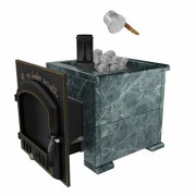 Премиальная банная печь "Сибирь-25" (дверка 700х700) в облицовке "Оптима" змеевик