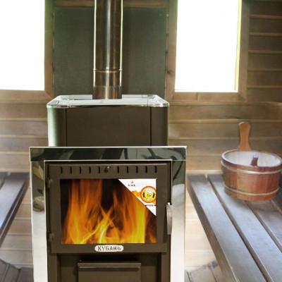 Печь банная КУБАНЬ со стеклом 24куб.м топка 40см Печь банная КУБАНЬ со стеклом 24куб.м топка 40см