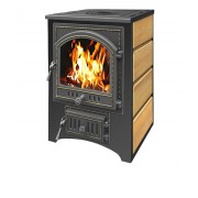 Печь-Камин ВЕЗУВИЙ ПК-01 (205) с плитой беж. 12 кВт (200 м3) Ø 150 мм