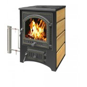 Печь-Камин ВЕЗУВИЙ ПК-01 (205) с плитой и т/о беж. 12 кВт (200 м3) Ø 150 мм