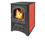 Печь-Камин ВЕЗУВИЙ ПК-01 (205) с плитой красн.12 кВт (200 м3) Ø 150 мм