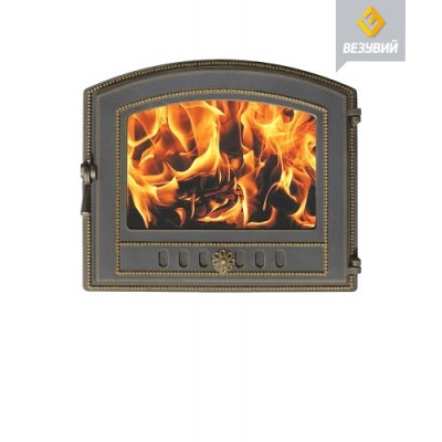 Дверка каминная Везувий со стеклом 224 бронза Дверка каминная Везувий со стеклом 224 бронза