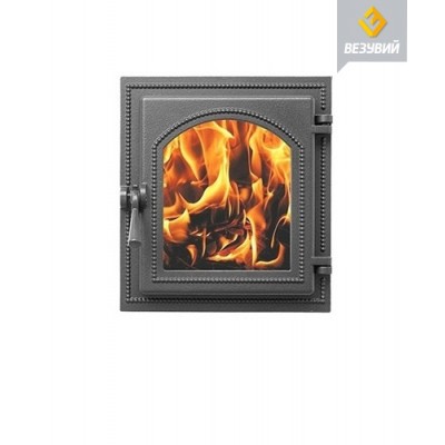 Дверка каминная Везувий со стеклом 220 антрацит Дверка каминная Везувий со стеклом 220 антрацит