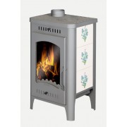 Печь - камин Бавария Оптима с плитой незабудка