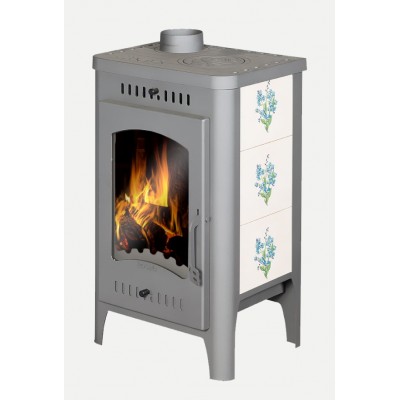 Печь - камин Бавария Оптима с плитой незабудка Печь - камин Бавария Оптима с плитой незабудка